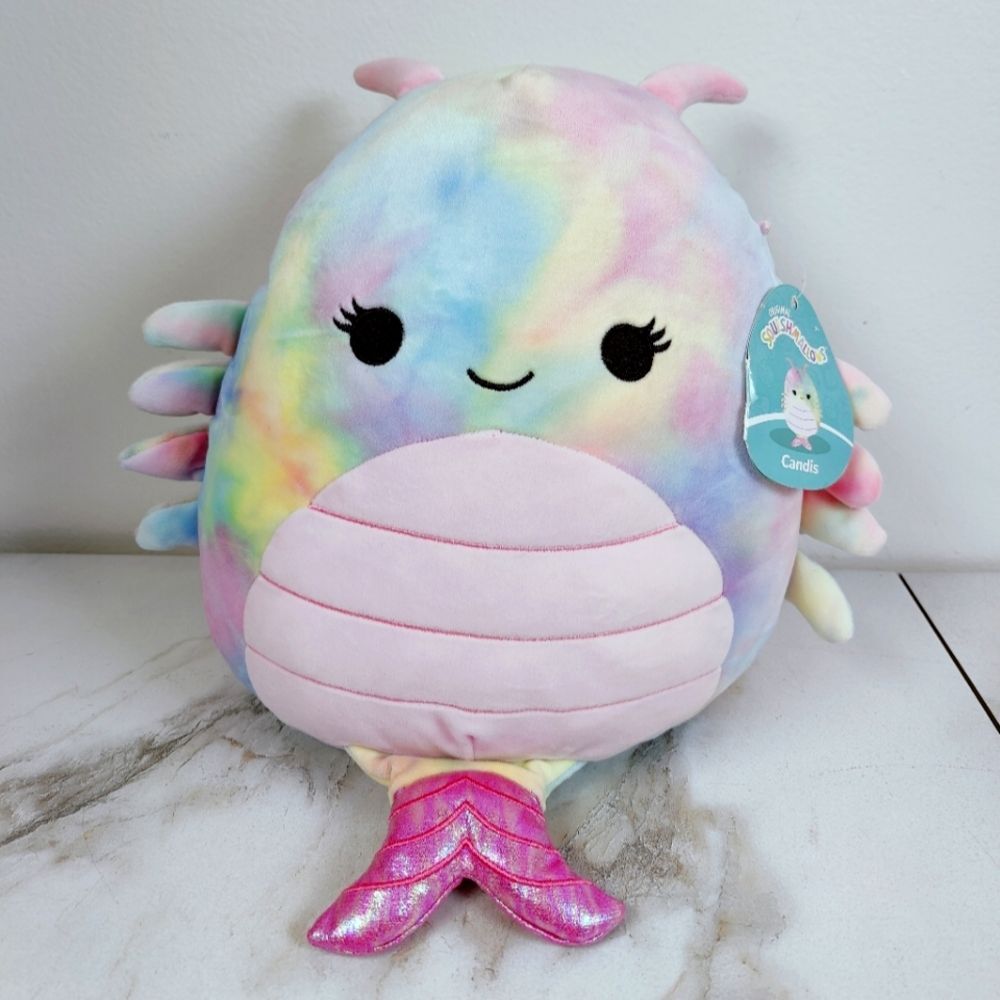 NWT Squishmallows Candis the Shrimp 14" Tie Dye Plush Toy Stuffed Animal